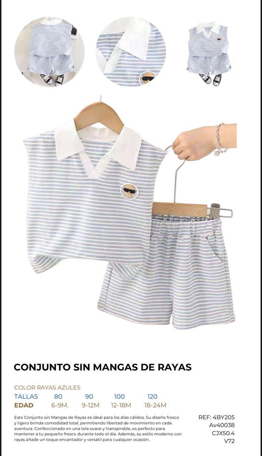 CONJUNTO MANGA CORTA DE RAYAS
